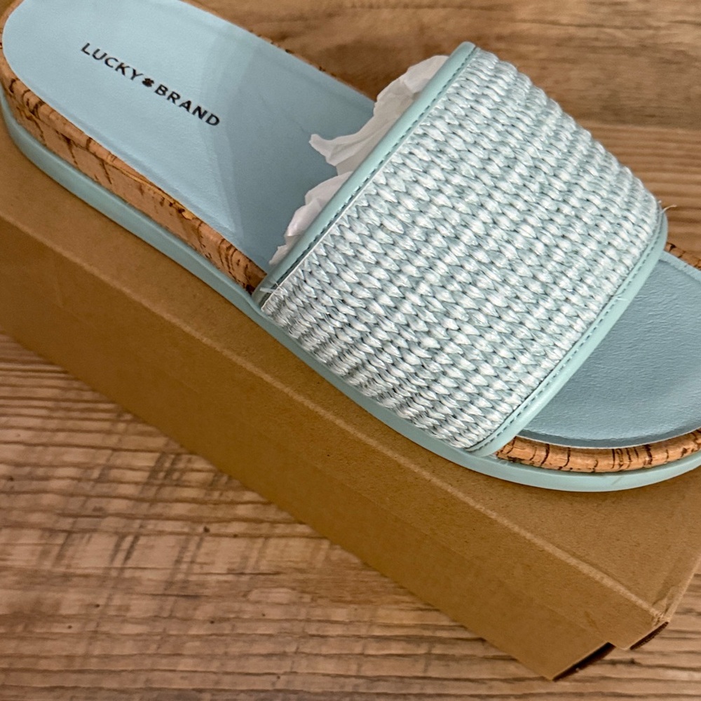 Lucky Brand Sky Blue Woven Sandals